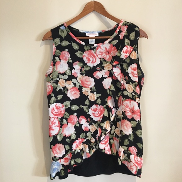 Claudia Richard floral tank top blouse - Picture 1 of 3